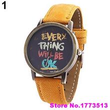 Men ‘ s mujeres de cada cosa va a estar bien de mezclilla analógico muñeca vestido de cuarzo WatchPopular producto 4KPI