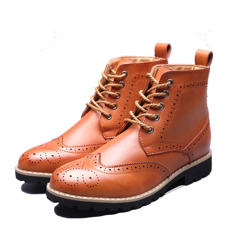 men casual shoes Factory wholesale new autumn and winter men's casual shoes leather shoes tide of England increased thick with l