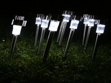 5 Light Colors For Choose New Solar LED Path Light Outdoor Garden Lawn Landscape Stainless Steel