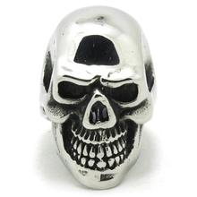 Mens Boy 316L Stainless Steel Cool Punk Gothic Newest Polishing Skull Ring Hot saling