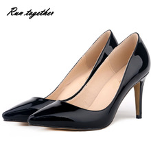 New hot 2016 spring summer shoes woman high heels shoes party wedding pointed toe women pumps size 35-42 heeles shoes 5 colors