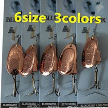 BLUE FOX 6pcs/lot Spinner Bait Vibrax Bass Fishing Baits Fishing Lures Fishing Hooks Metal Jig 3 Color 6 size JT089