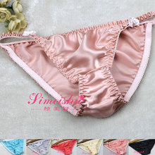 3 Pieces 100% Silk Women’s Panties Sexy Thong Underwear Woman Bikini sets Intimates Briefs Woman Hipster Underwear M L XL