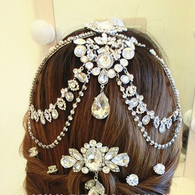 Women Bridal Crystal Rhinestone Flower Hairpin Clip Hair Comb Hair Accessories
