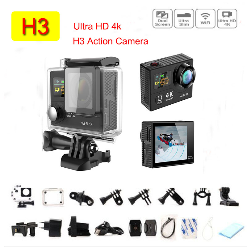 EKEN H3 Ultra HD 4K Dual Screen Sports Camera Waterproof Action Camera DV DVR 6G 170D Lens