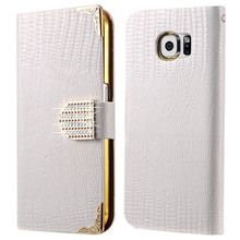 S6 Edge Plus PU Leather Flip Wallet Case For Samsung Galaxy S6 Edge Plus Bling Rhinestone Luxury Coque For Samsung S6 Edge Plus