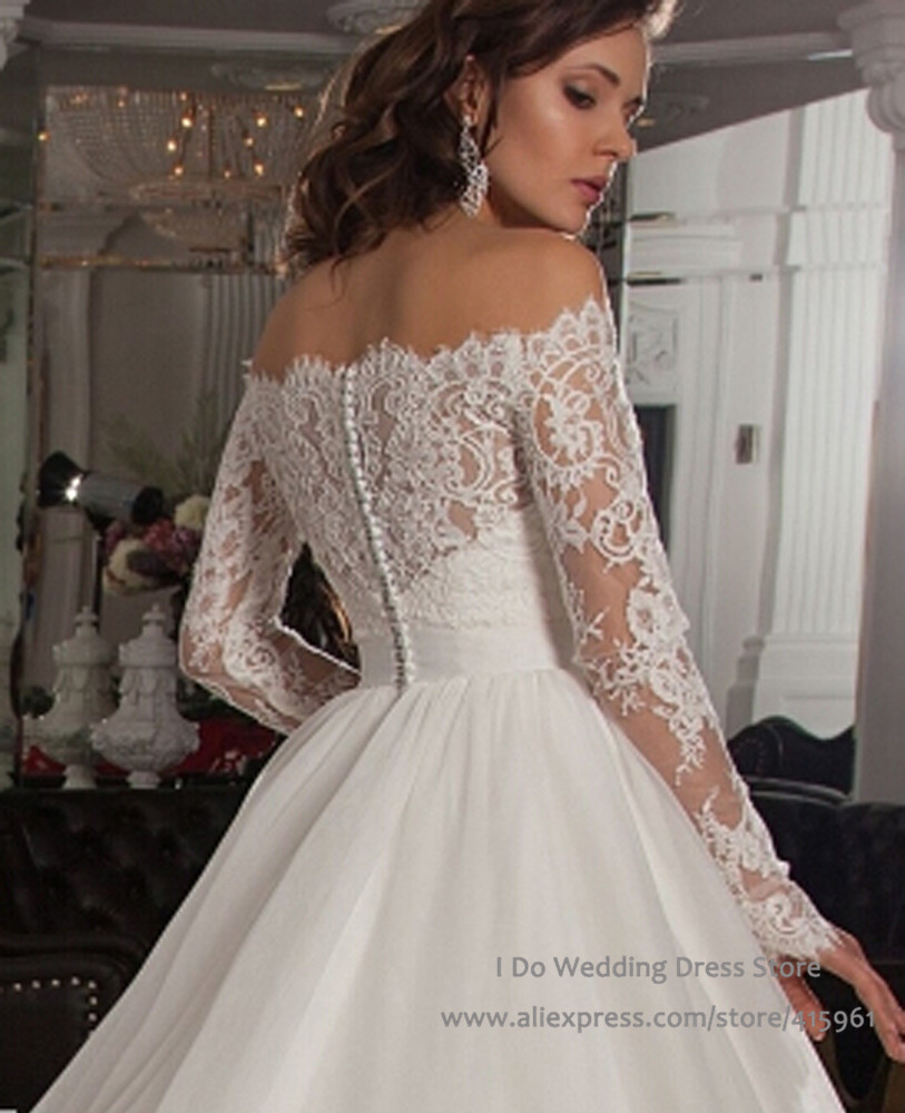 Ball Gown Wedding Dresses Off Shoulder Sleeves - Wedding Stylizr