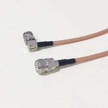 High quality low attenuation UHF Female Jack Connector Switch BNC Male Plug Right Angle Connector RG142