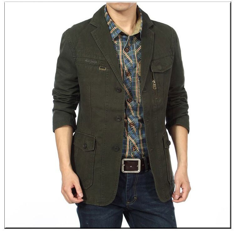 2015 New Arrival Brand Men Military Blazers Slim Fit Masculino Casual Jacket Coat Pure Cotton Suits Ceket Blaser Casaco Blezer (1)