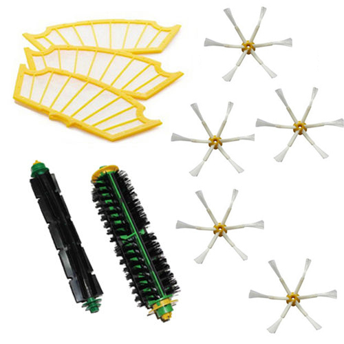 New Filters Brush Pack Mega Kit for iRobot Roomba 500 Series 6 armed Side Brush Bristle
