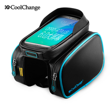 Coolchange Bike Bicycle Ride Frame Front Head Top Tube Bag&Double IPouch Cycling Pannier For 5.5 in Cell Phone Smartphone Case