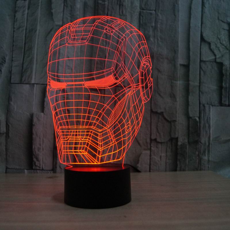 3D illusion iron man mask shape LED table lamp as gift free shipping  JC-2822