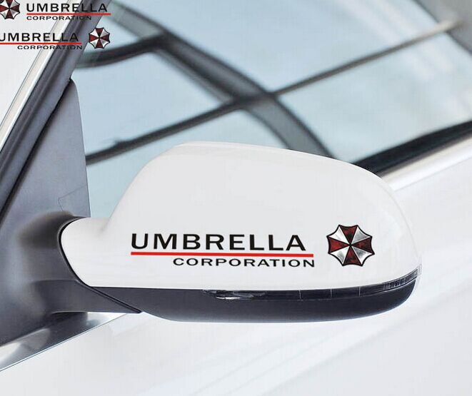 50 sets Stickers Rear View Mirror Car Reflective Umbrella Decal for Tesla Ford Chevrolet Volkswagen Honda