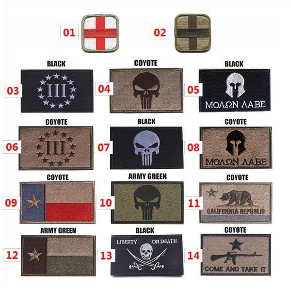The Punisher Texas Red Cross Embroidery 3D Patch Armband Skull Velcro Tactical Gear Outdoor Props Badge