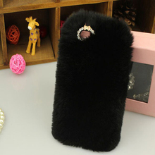 Brand New Soft Hairs Plush Phone cases for iphone 5 5S 4S Cover Rabbit Fur Hair