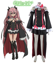 Seraph of the End Vampire Krul Tepes Black Lolita Dress Cosplay Costume