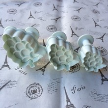 3Pcs/Set grapes shape Cake Biscuit Plastic Mold Cutting tools Fondant Cake Baking Cookie Mold Cake Tools Kitchen accessories