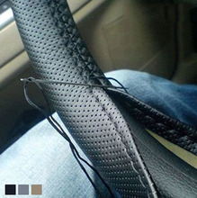 High Quality Auto Leather DIY Car Steering Wheel Covers With Needles and Thread