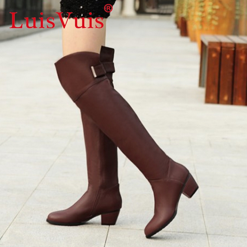 CooLcept Free shipping knee boot high heel boots women snow fashion winter footwear warm long boot shoes P10590 EUR size 33-41
