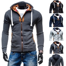 2016 M-XXL size spring streetwear younger man sweatshirts cotton zipper black navy grey men hooded hoodies #160224_E158