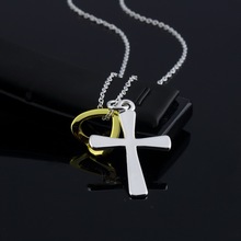 2015 Hot men necklace! Wholesale Free shipping  gold necklace top quality necklace & Cross pendant Cool Men’s jewlery