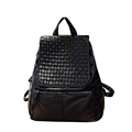Fashion Knitted Flap Daypack Soft Leather Backpack Women Solid Color Fashion Casual Travel Bag Designer Woven