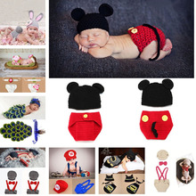 9 Designs Baby Crochet Photo Props Infant Baby Crochet Animal Hats Beanie Knitted Toddler Baby Costume 1pc/lot MZS-14037