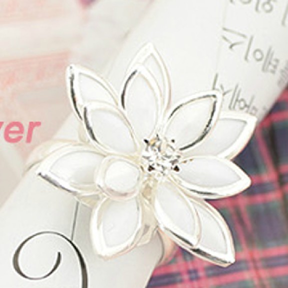 LZ Jewelry Hut R283 R284 The 2014 New Wholesale Fashion Rhinestone Flowers Adjustable Rings For Women