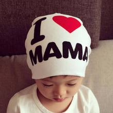 1 Pcs Cute Warm Baby Hat I LOVE MAMA PAPA Knitted Cotton Beanie Cap for Baby