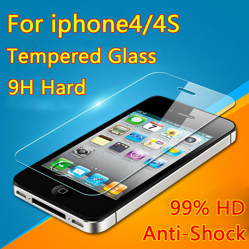 Film on for Apple iPhone4 4S Premium Tempered Glass Screen Protector For iPhone 4S HD Protective