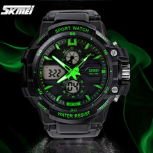 Digital watch Skmei 0990 military sport watches men luxury brand Chronograph LED watch silicone 3TM diving watches men relogio