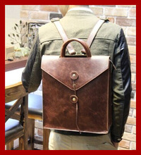 Genuine Leather Bag Men Backpack