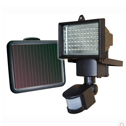 Solar Panel LED Flood Light Security Garden Light with PIR Motion Sensor 60 LEDs Path Wall Lamps Outdoor Emergency Spot Lamp