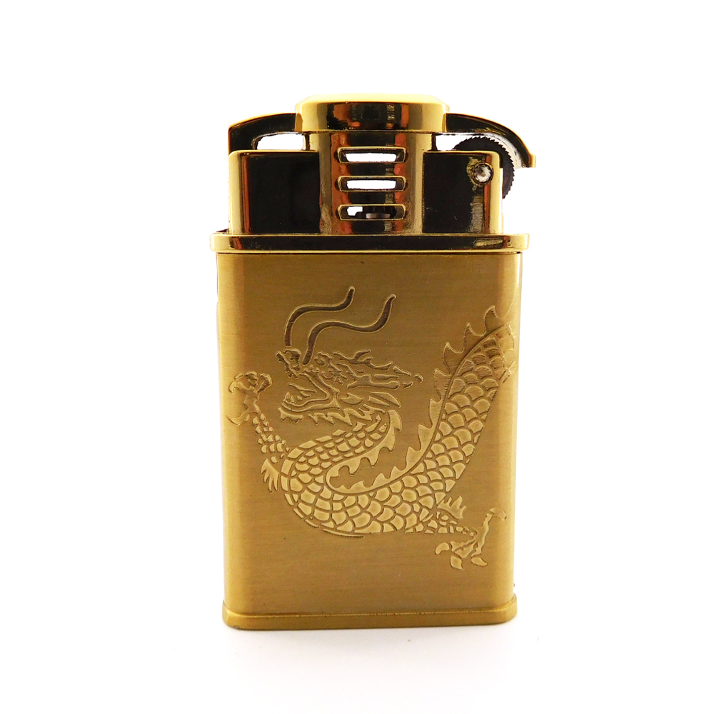 Imprint Dragon Flint Windproof Lighter Gas,Refillable Butane Cigarette