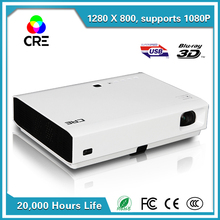 CRE 3800Lm Built-in Android 4.4 ,4.0 Bluetooth Smart Wireless Wifi RJ45 Home Theatre HD LED Video 1080P TV 3D Cinema Projector