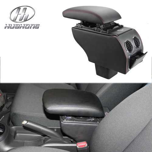 Car leather armrest central storage box Interior p...