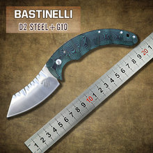 Nueva Bastinelli hoja de acero D2 cuchillo Micarta manija del cuchillo plegable D2 campamento Tactical hunt exterior supervivencia de bolsillo del cuchillo del EDC
