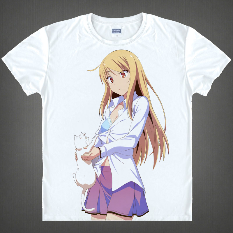 Sakurasou T shirts Pet kawaii Japanese Anime t shirt Manga Shirt Cute Cartoon shiina mashiro Cosplay
