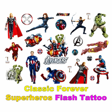 2015 Superheros Children Flash Tattoo Sticker 17 10cm Waterproof Tatoo Beauty Summer Style 2015 Temporary Body