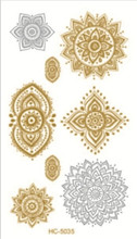 10x6cm HC5035-2015 New Design Gold Tattoo Fashion Temporary Tattoo Stickers Temporary Body Art Waterproof Tattoo Pattern