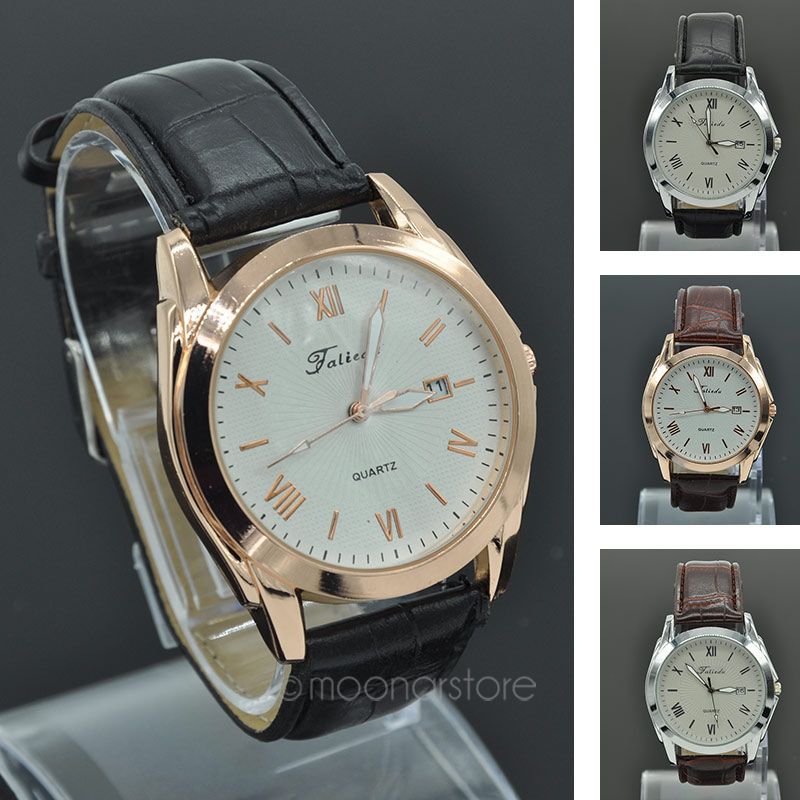 2015 Super Deal Fashion Classic Men s Watches Brand PU Leather Strap Roman Number Analog Clock