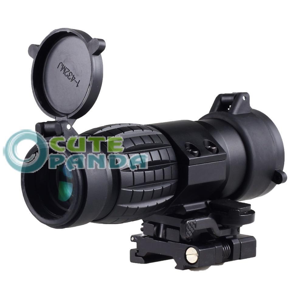 3X Magnifier Quick Release Sniper Hunting Rifle Scope w 20mm Flip to Side Mount free shipping