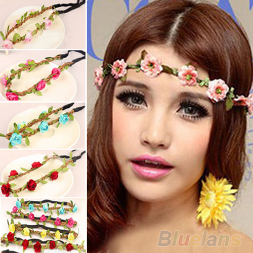 Boho Summer Style Floral Flower Women Girls Hairband Headbands Festival Party Wedding 8 Color 01NP 3SJA