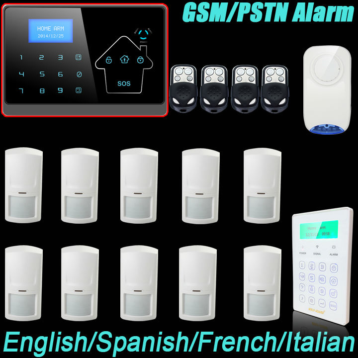 IOS Android APP LCD Smart Touch Keypad Wireless wired GSM PSTN Quad4 Band SMS Home Security