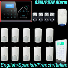 IOS Android APP LCD Smart Touch Keypad Wireless wired GSM PSTN Quad4 Band SMS Home Security Voice Burglar Alarm System Auto Dial