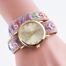 New arrival relojes mujer quartz watch students watch,women’s bracelet pearl jewelry watch.lady Eiffel Tower women digital watch