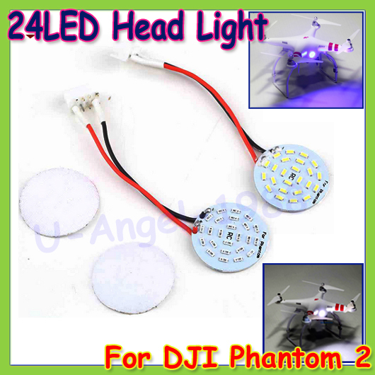 Wholesale 1pcs 24 LED Bright White / Blue Head Light for DJI Phantom 2 Vision+ Quadcopter Night Fly Drop Free shipping