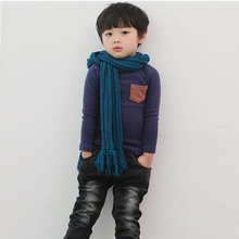 Toddler Baby Long Sleeve Crewneck T-shirt Pocket Deco Boy Girl Shirt Top Clothes Cool