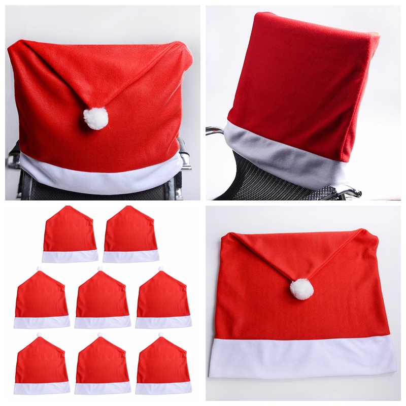 8pcs set santa red hat chair covers christmas decorations 8pcs set santa red hat chair covers christmas decorations