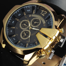 Primeras marcas de lujo 2015 V6 hombre relojes de cuarzo cepillado caja de metal relojes casuales militares deporte relogio masculino